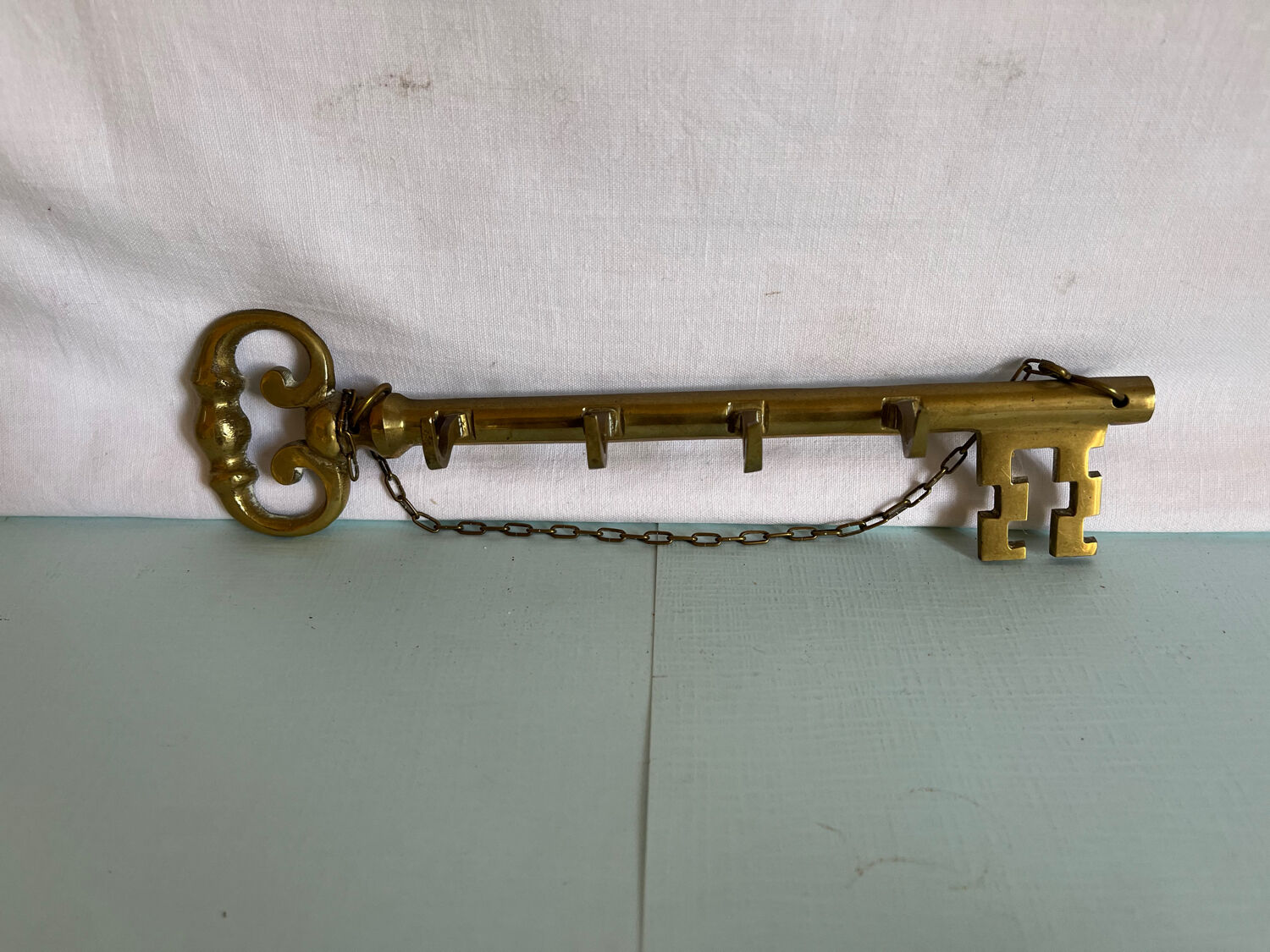 Vintage brass keychain