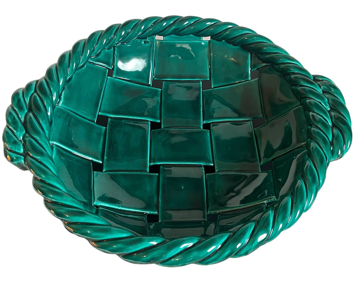 Vallauris ceramic flat basket