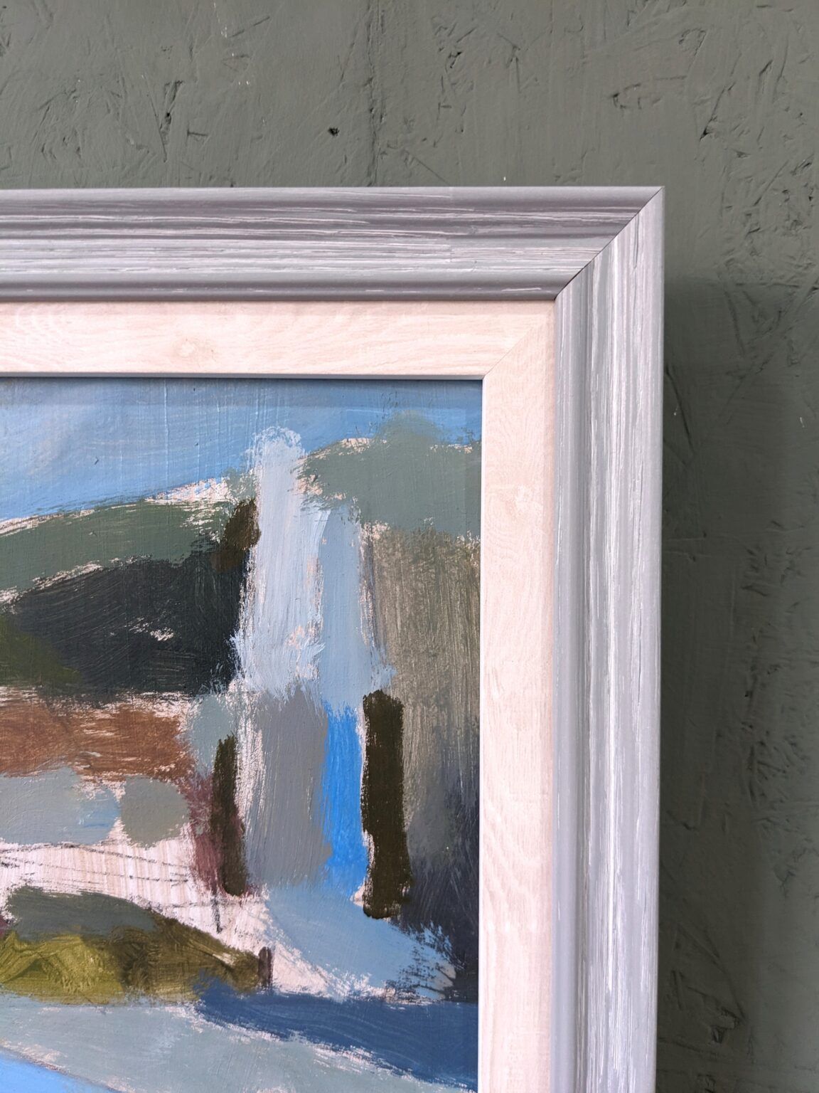 Contemporary "Urban Landscape" Abstract Landscape by British Artist Ian Mood, Framed Oil Painting