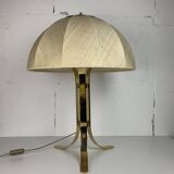 Large ( 65 cm ) midcentury brass space age mushroom table lamp, 1960s