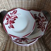 6 antique soup plates from Digoin and Sarreguemines