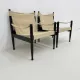 Set of mid-century Danish safari chairs by Erik Wørts for Niels Eilersen, 1960s