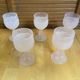 Set of 5 Frosted Pink Wine Glasses Made in Italy Vintage #E170