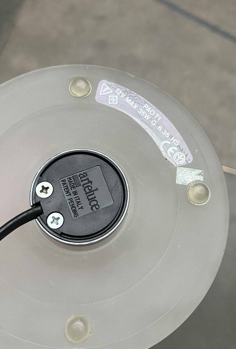 Pao T1 black table lamp, postmodern Italian model by Matteo Thun for Arteluce, 1990s.