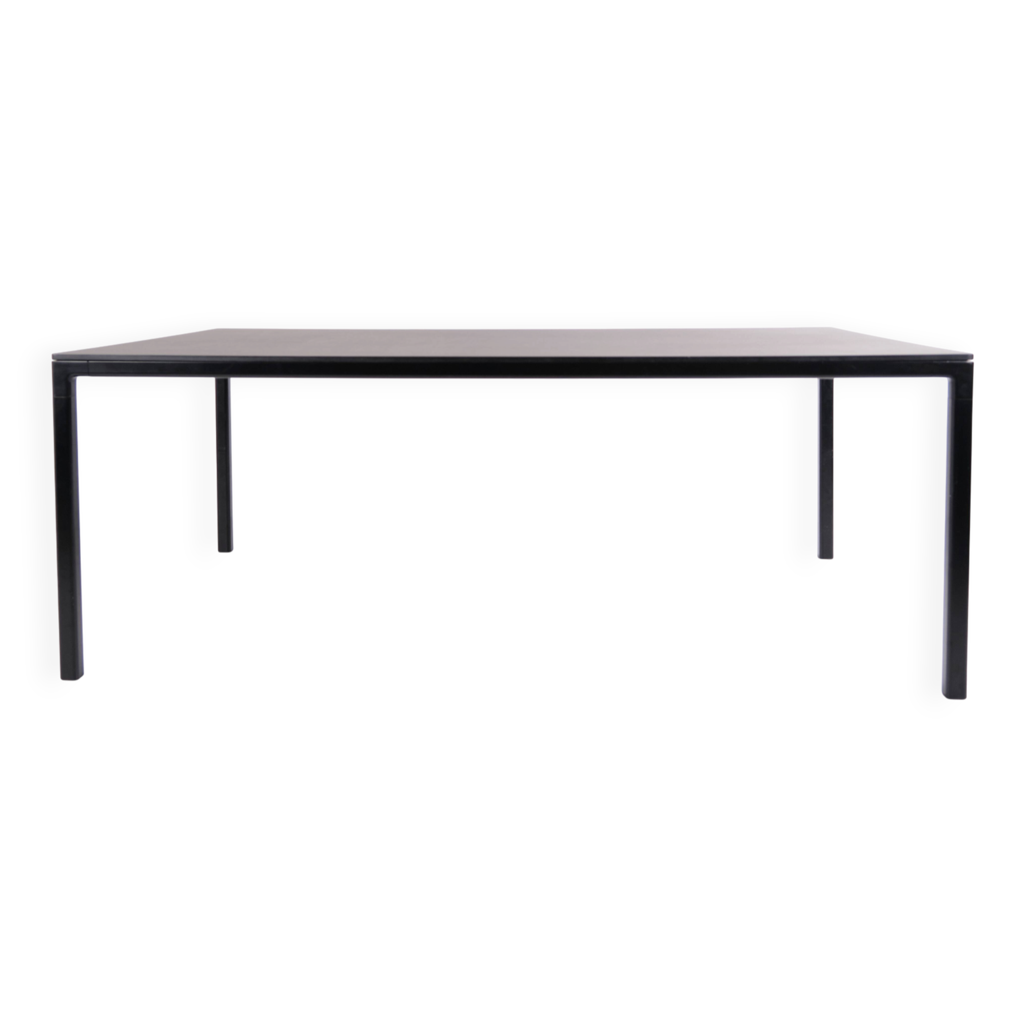 HAY T12 dining table – black linoleum – black aluminium frame