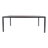 Table à manger HAY T12 – linoléum noir – cadre en aluminium noir