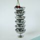 Set of 6 small, very elaborate stainless steel bowls with fine legs, mid-height, Design, 1970
