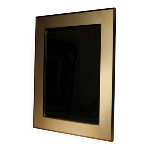 Miroir en parchemin de chèvre laqué par Aldo Tura, Italie années 1970
