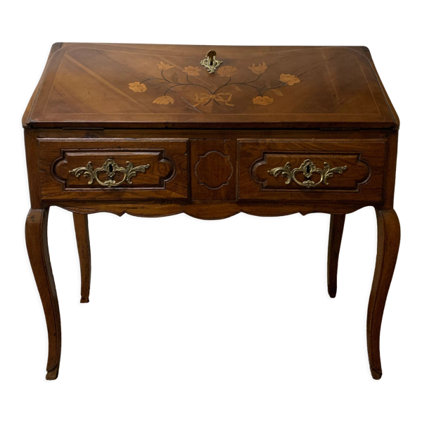 Bureau dos d âne marqueté époque du XIX ème siècle
