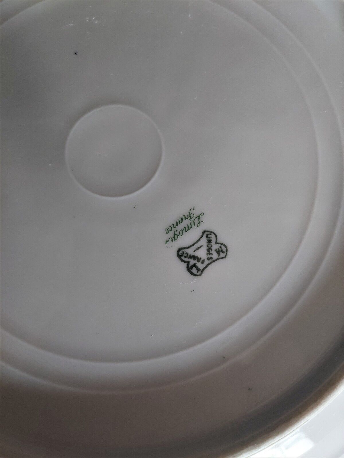 Ancien Service à Dessert Limoges Porcelaine - Plat Creux + 6 Coupelles Fruit