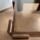 Square coffee table in solid wood and smoked glass – 70s
