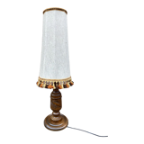 Vintage floor lamp wood & fabric 1970