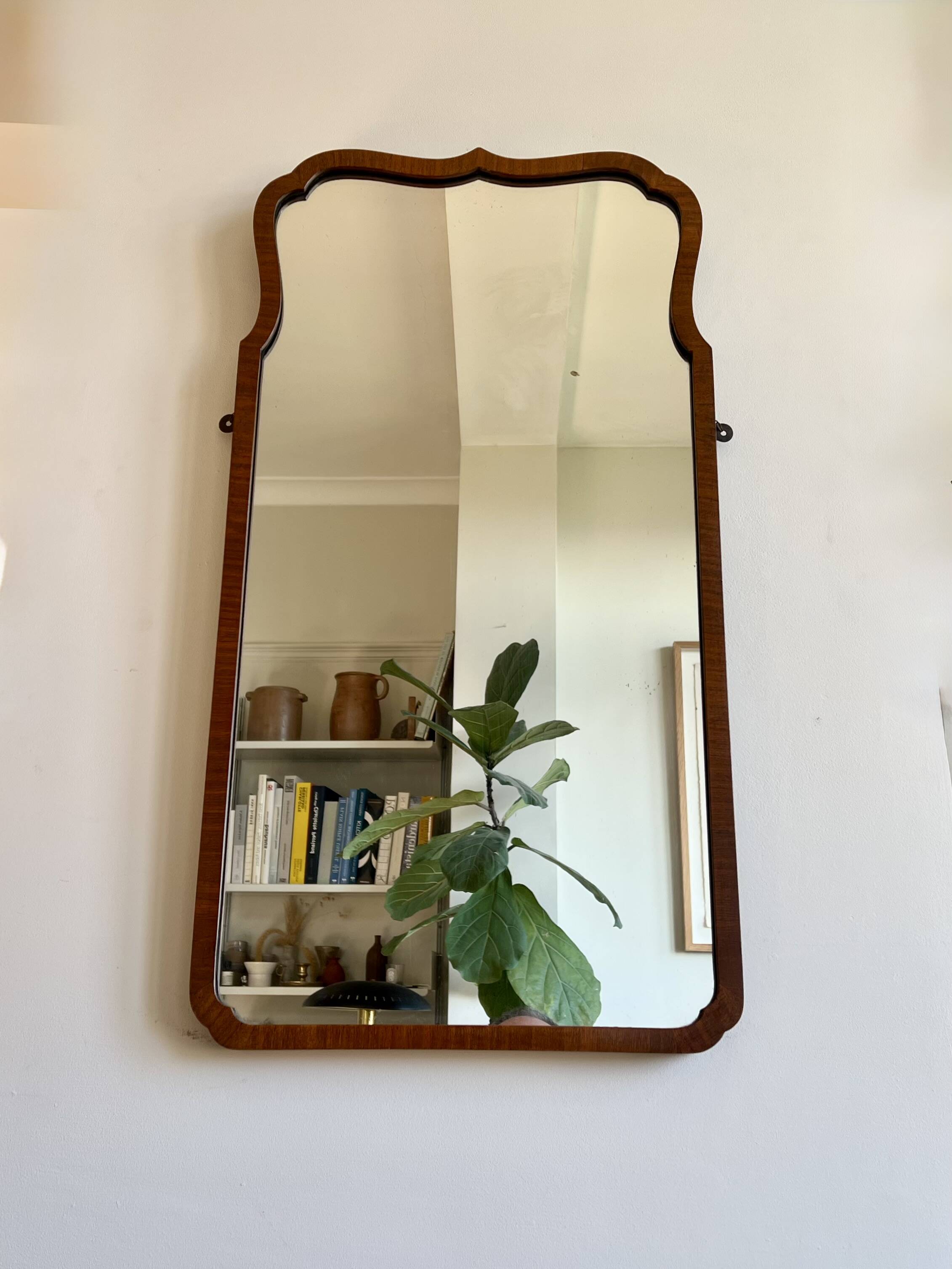 Antique scallop edged wall mirror c.1920-30s
