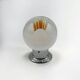 Italian Glass Lamp with Orange Details and Chrome Base, 1970s