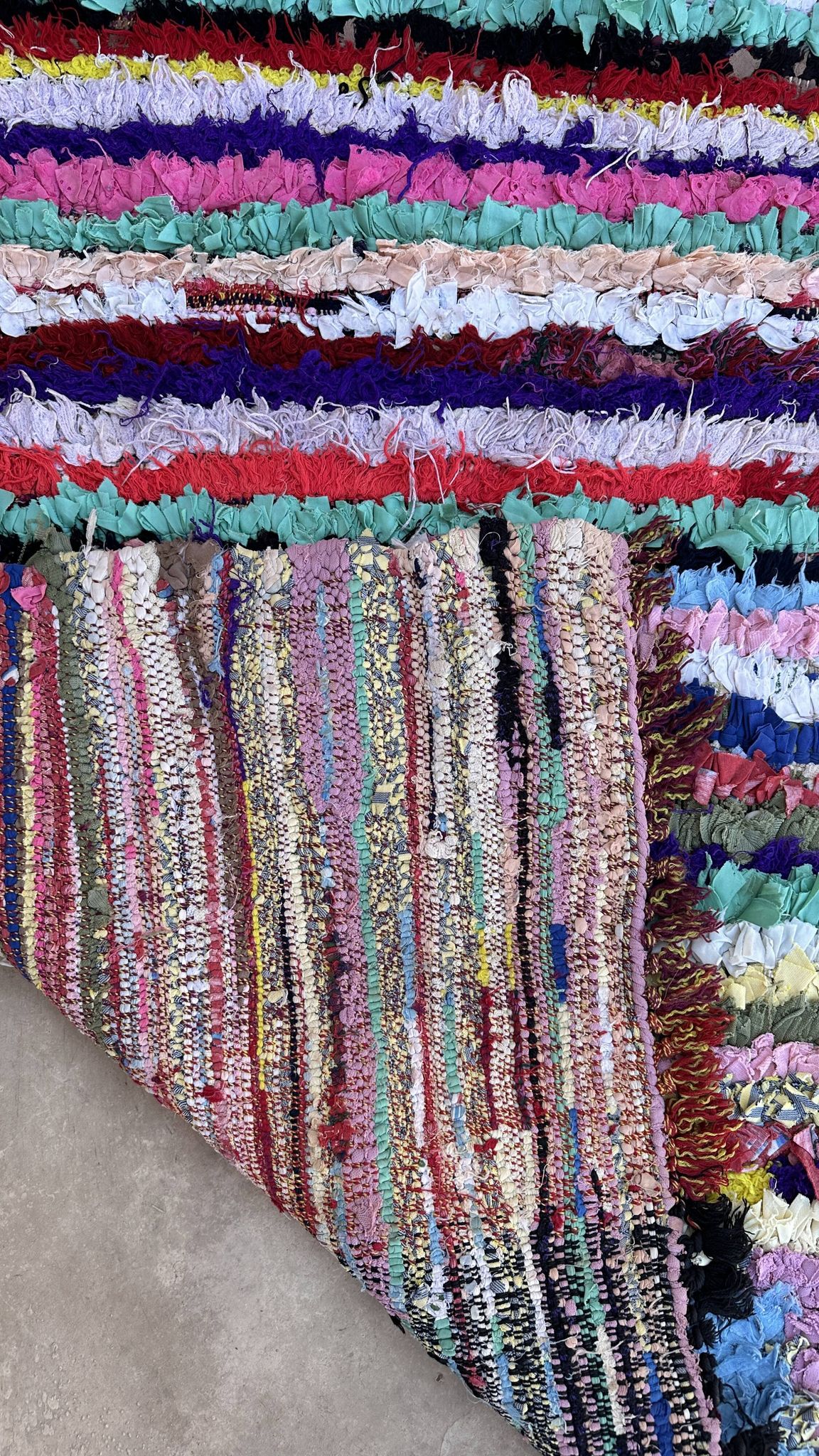 Tapis Marocain Boucherouite coloré - 100 x 183 cm