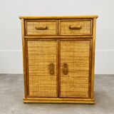 Rattan chest of drawers 60s
