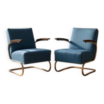 Armchairs set, mid-century, S 411 model, 1950s