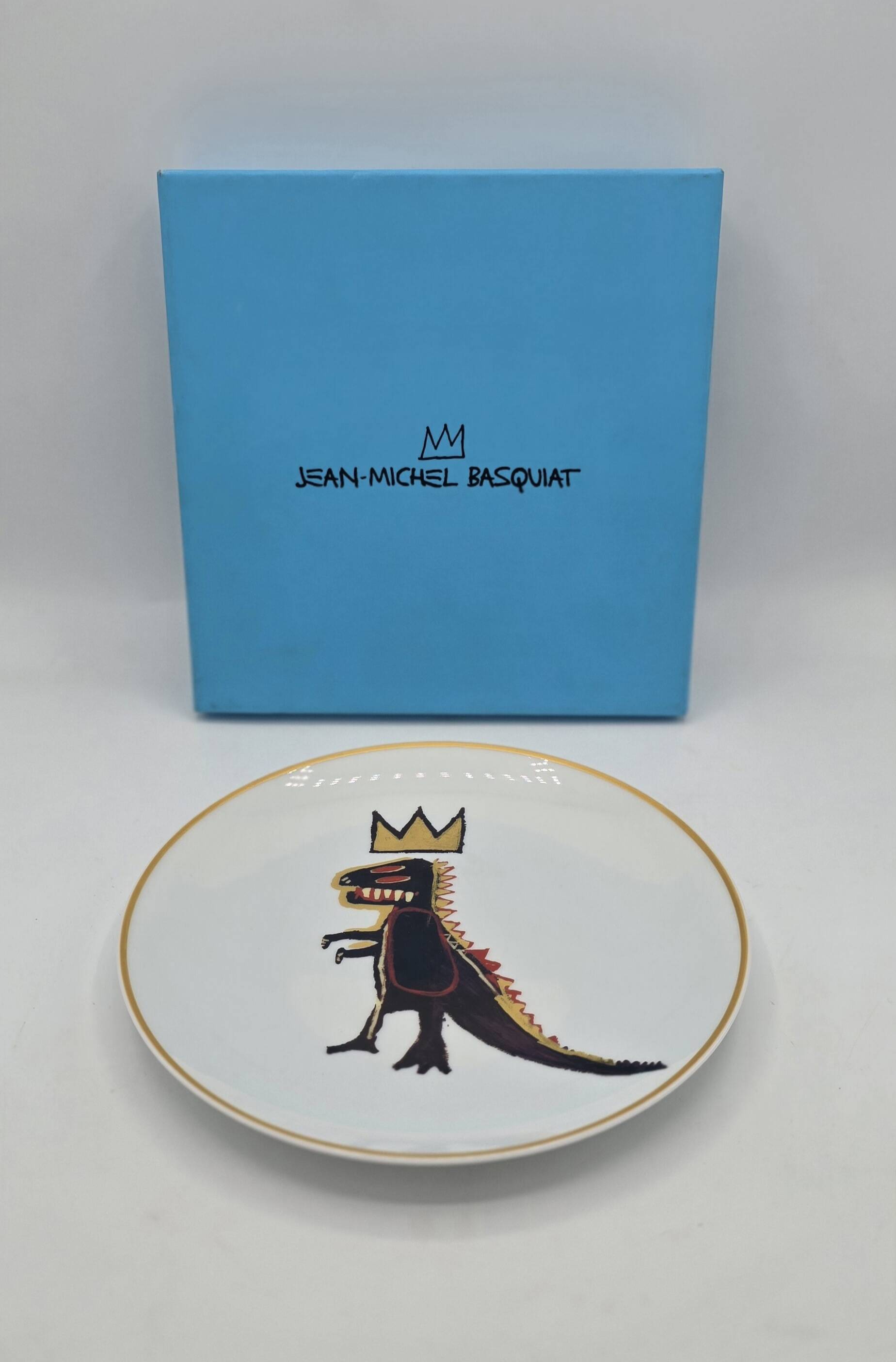 Porcelain plate Jean-Michel Basquiat “Gold Dragon Ligne Blanche”