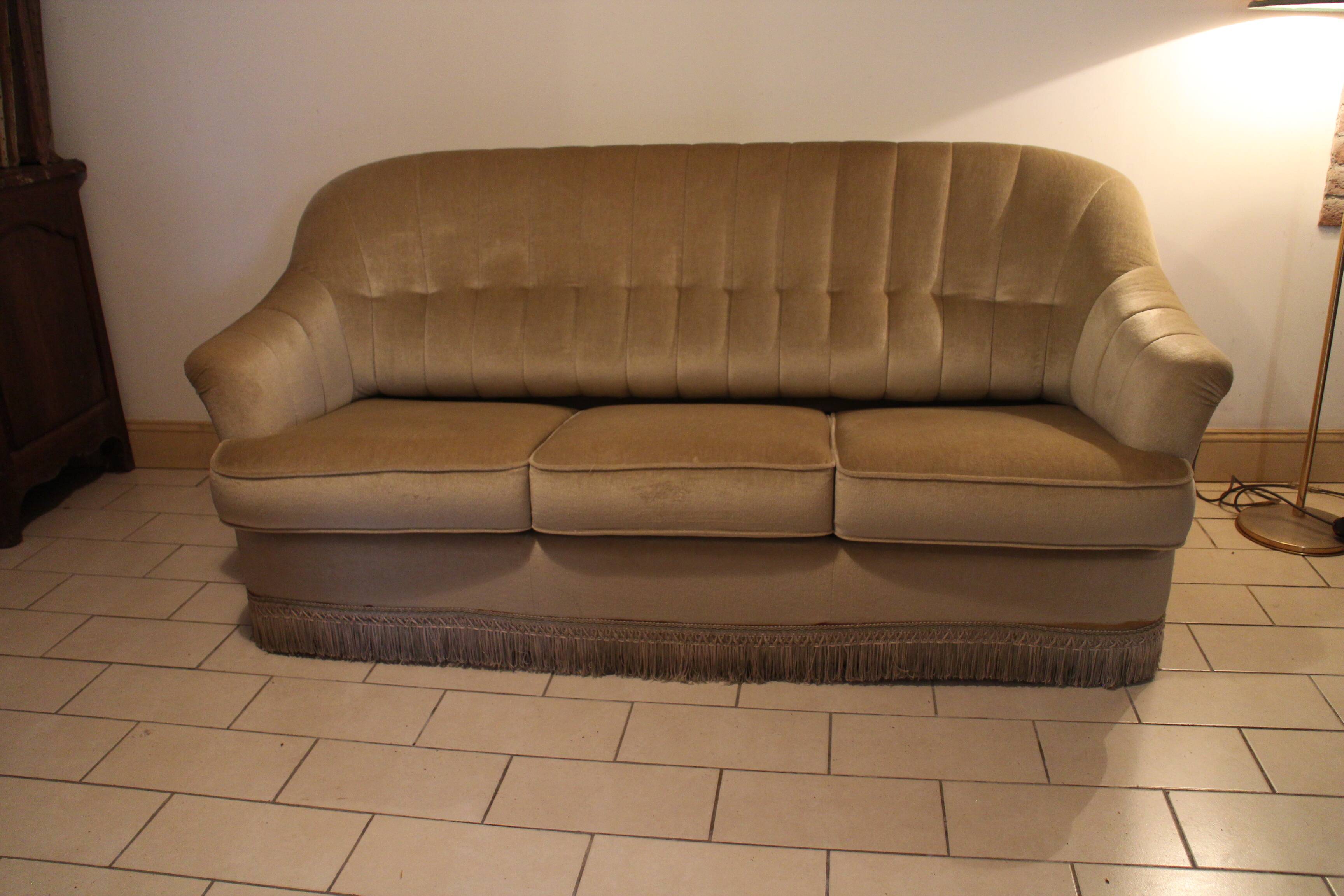 canapé convertible Himolla vintage en velours