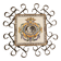 Hand painted gien tile on wrought iron trivet