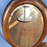 Art Deco beveled walnut mirror