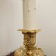 Louis XV Rococo style bouillotte lamp in gilt bronze with 2 light arms