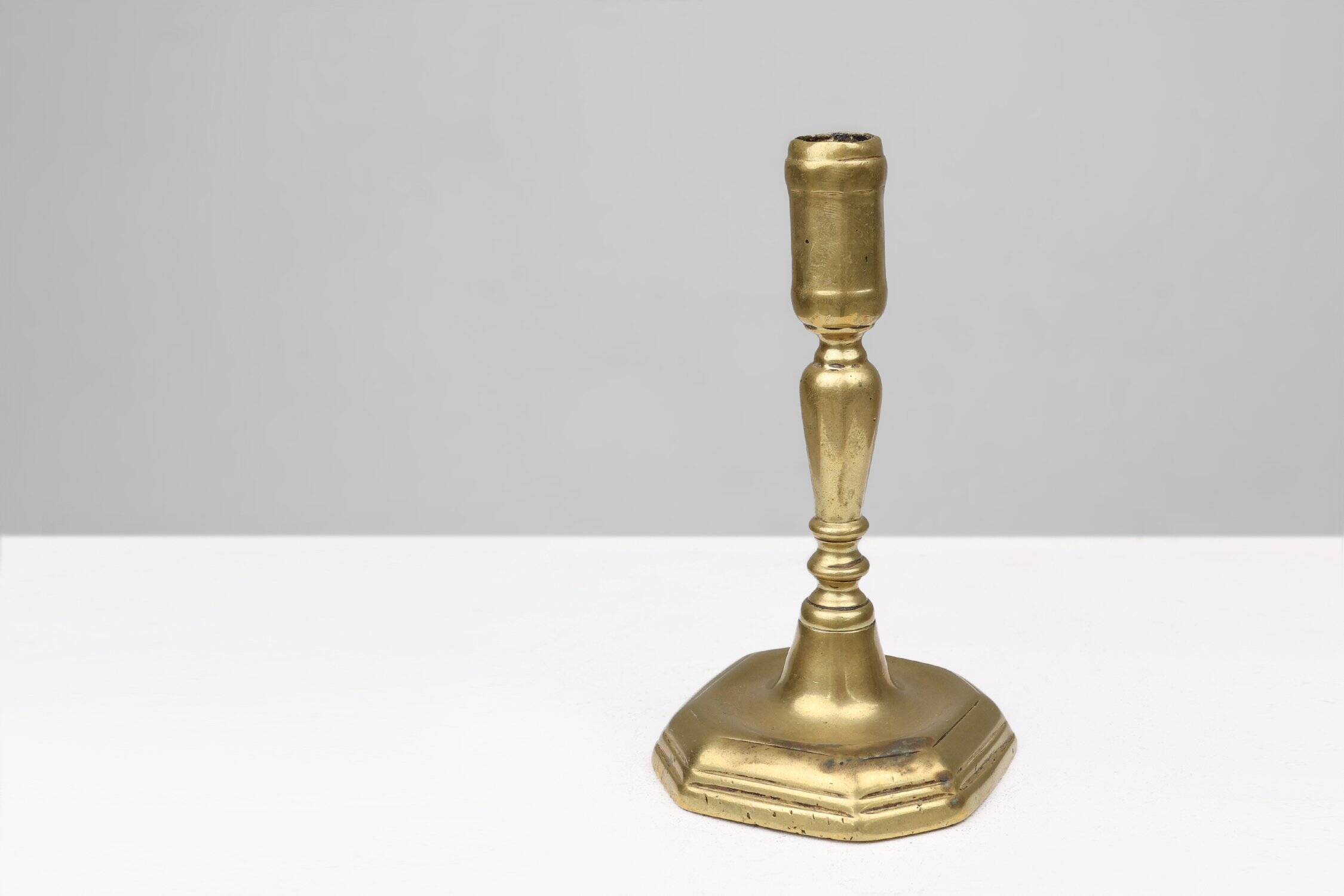 French Antique Candlestick in Bronze, 16th Century