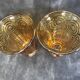2 moulded pressed glass vases