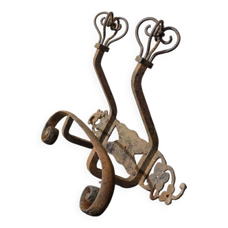 Patères porte-manteaux vintage françaises en fer forgé