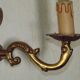Pair of double wall sconces in bronze in traditional mid-century French style 5163