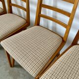 Set of 4 Scandinavian design beech chairs from the 70s vintage