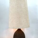 Large 1960s Ceramic Table lamp or floor lamp With Original Fabric Shade Fro