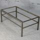 Double coffee table trays smoked glass steel. France, circa 1970