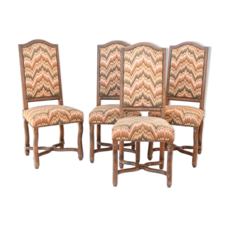 Suite de 4 chaises de style Louis XIII