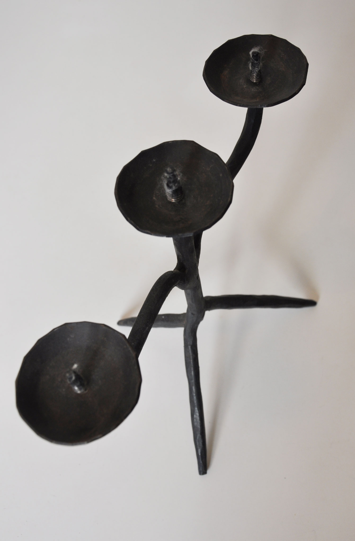 Candlestick tripod iron forged 1950