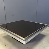 Vintage chrome and brass coffee table, 1970s