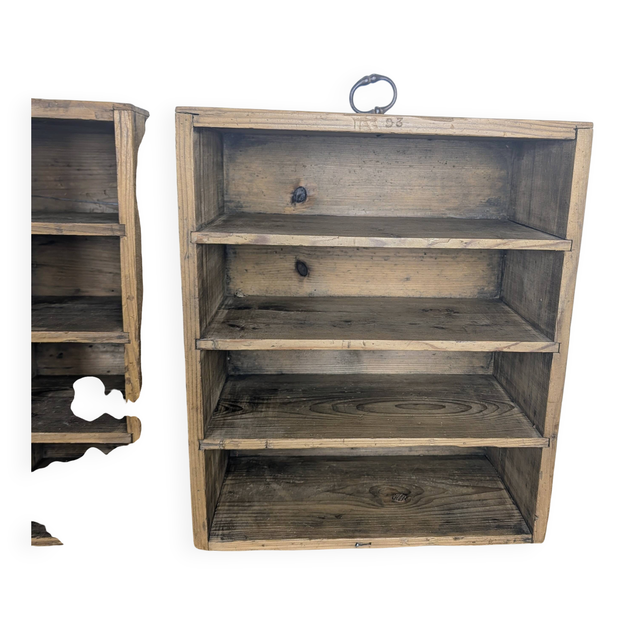 Vintage wooden lockers with compartments