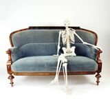 Unique Biedermeier sofa in original fabric and walnut veneer, Vienna, Austria circa 1825