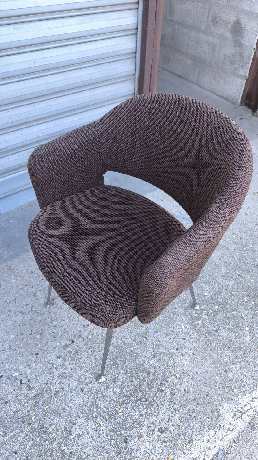 1970s tweed conference chair