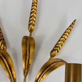 Golden vintage wall lamp, ear of wheat.