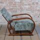 Czech Art Deco Walnut and Chrome Reclining Armchair, 1930s