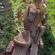 Sculpture moto Harley Davidson en osier