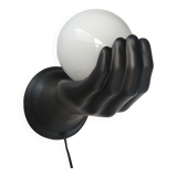 Ceramic and opaline hand lamp from the 70s-80s