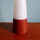 Scandinavian table lamp in teak and satin opaline, Hans-Agne Jakobsson, 1960
