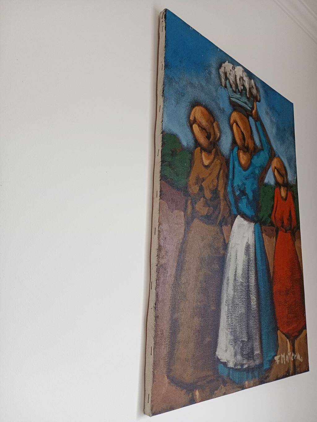 Francesco Matera Original Oil Painting  Three Women Italian Art