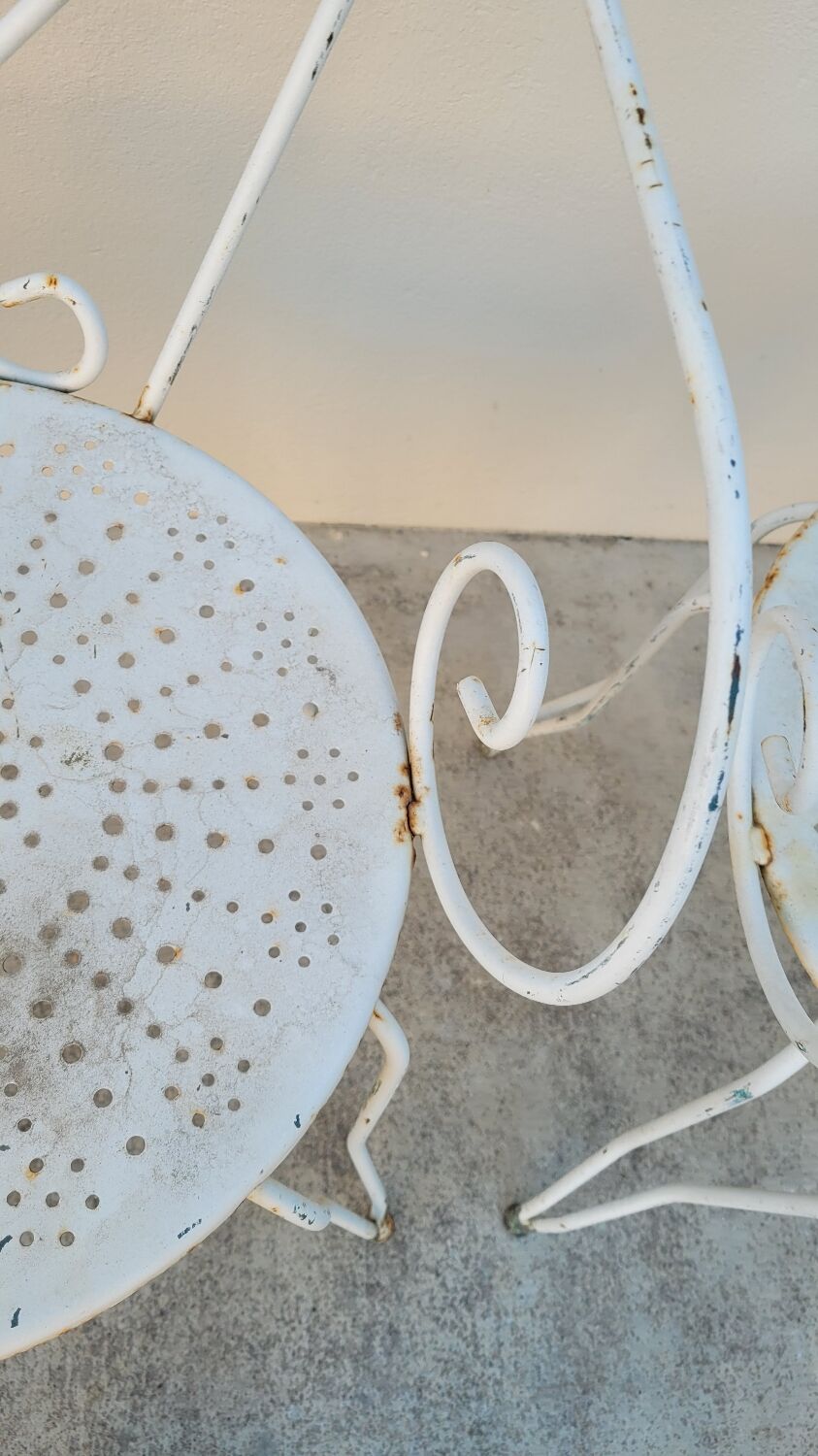 Salon de jardin série de 6 fauteuils en fer de jardin