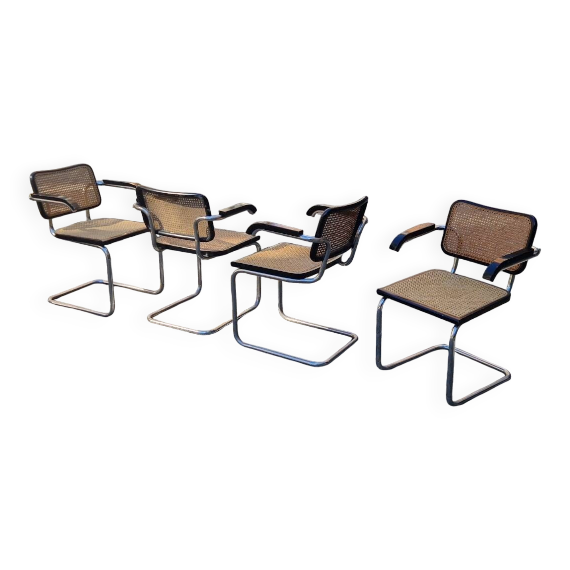 4 Cesca B64 armchairs by Marcel Breuer from the 1980s.