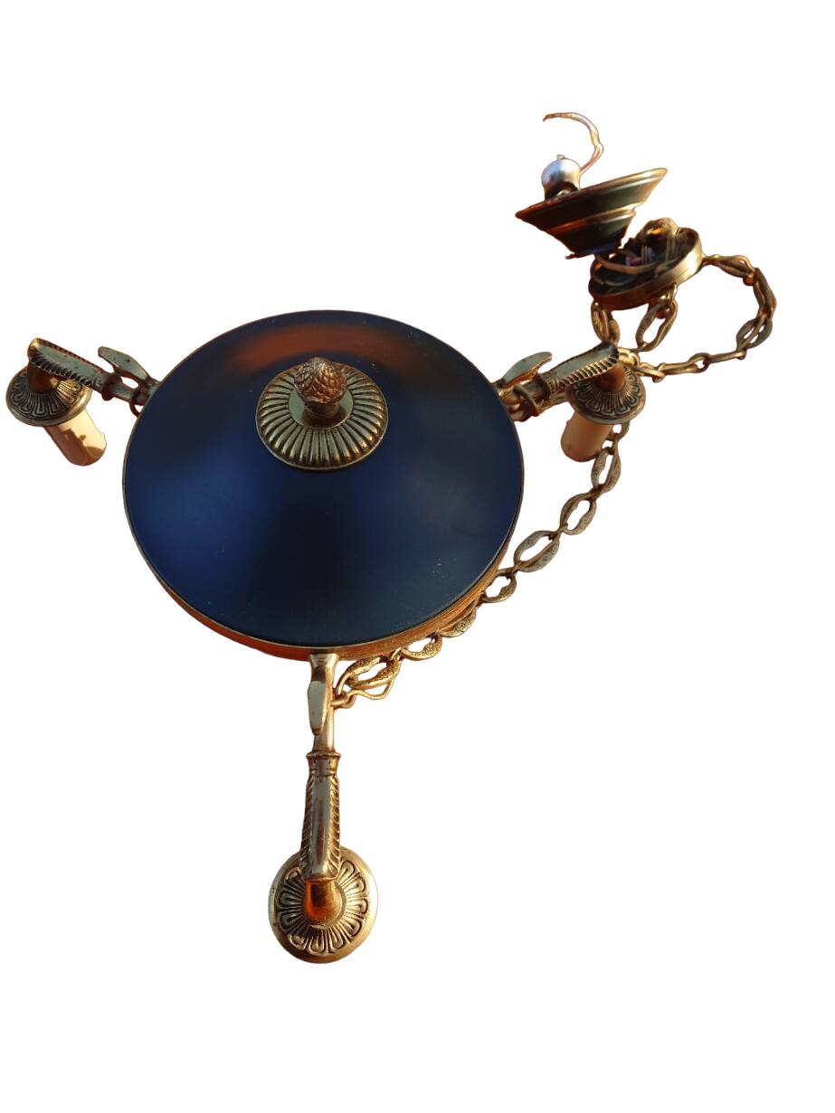3-branched empire chandelier in bronze
