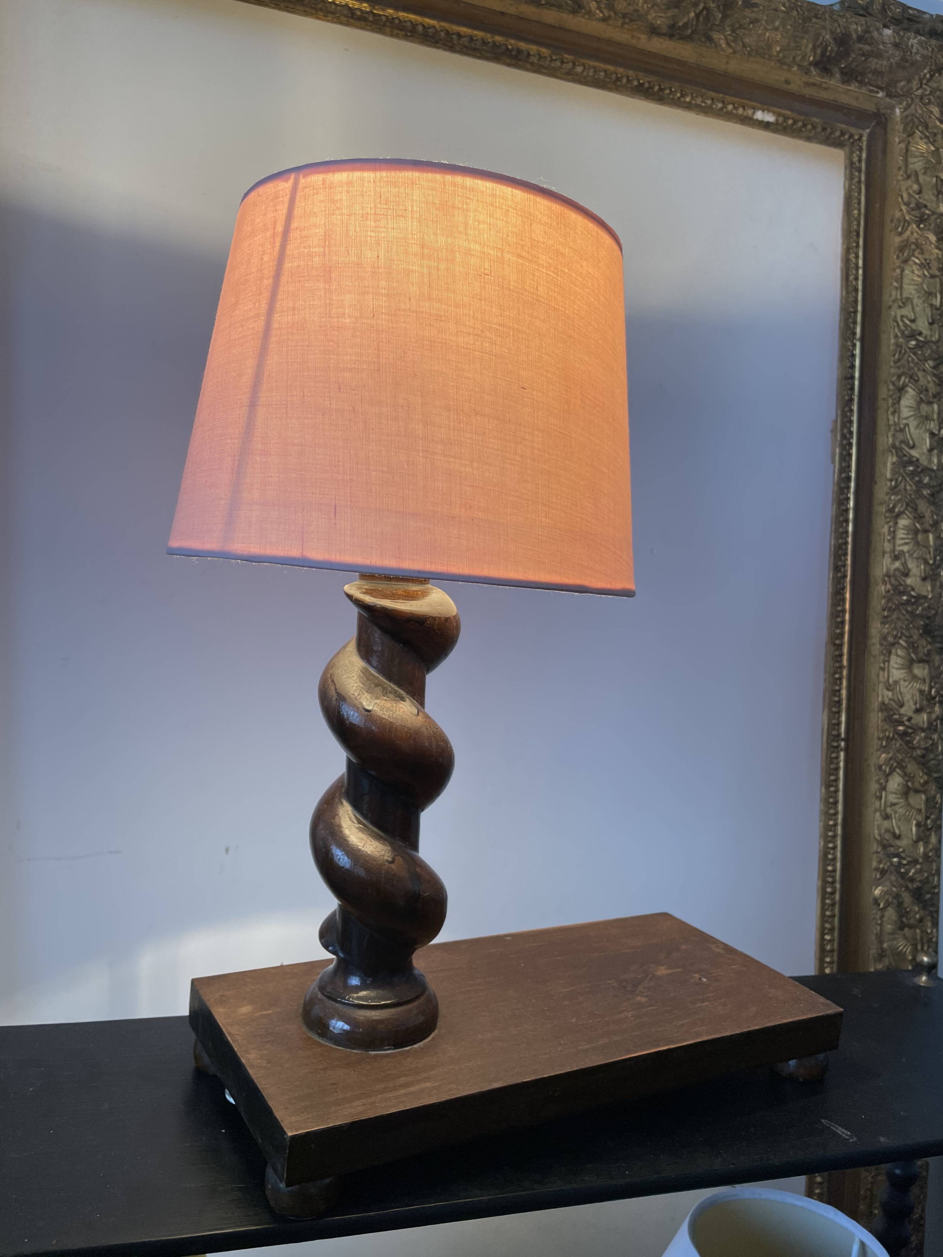Old wooden table lamp