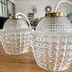 Pair of glass and vintage brass suspension